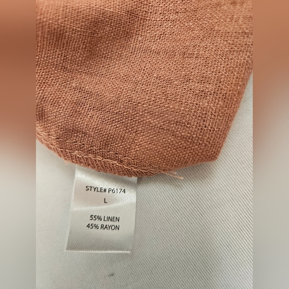 Rae Mode- Women's Casual Apricot Shorts L With Strings 55%Linen45%Rayon. - Picture 6 of 6